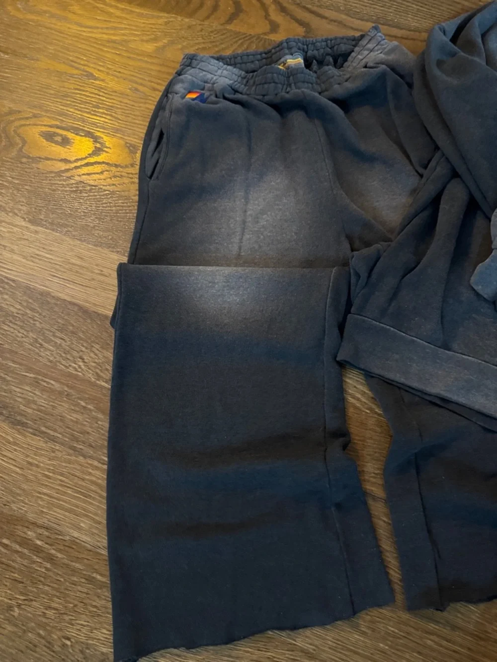 Aviator Nation Navy Lounge Crew & Jogger Set with Stripe Tab - Picture 5 of 5